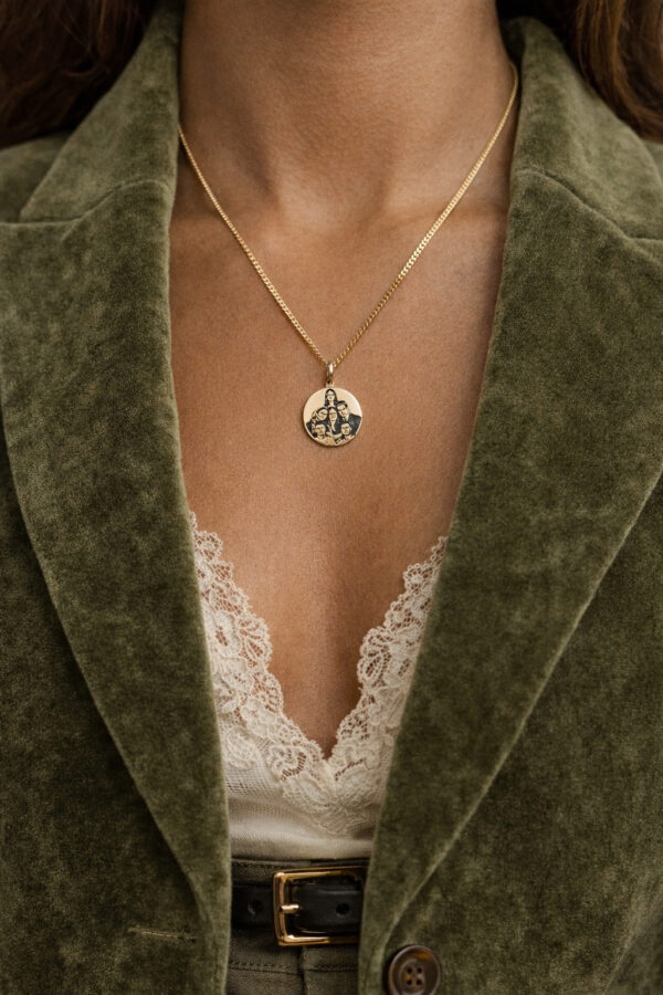 Photo Engraved Necklace – Gold Plated